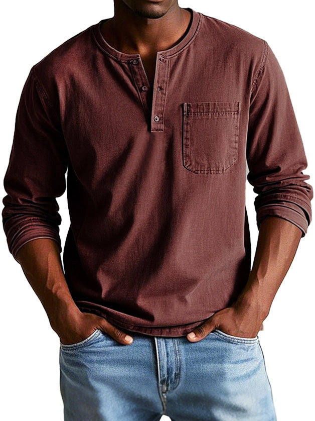 Noirval™ | Chemise Vintage à Manches Longues